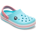 Ice Blue-White - Front - Crocs Childrens-Kids Crocband Clogs