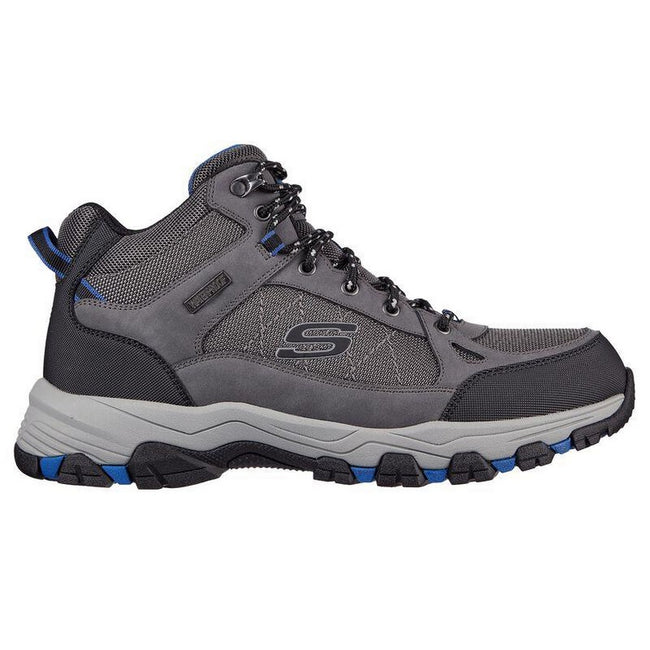 Grey - Side - Skechers Mens Selmen Melano Leather Hiking Boots