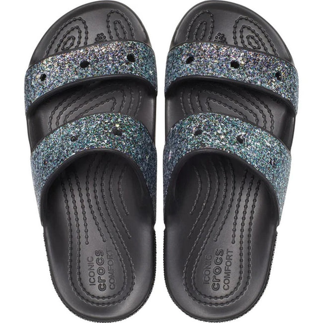 Black - Lifestyle - Crocs Childrens-Kids Classic Glitter Sandals