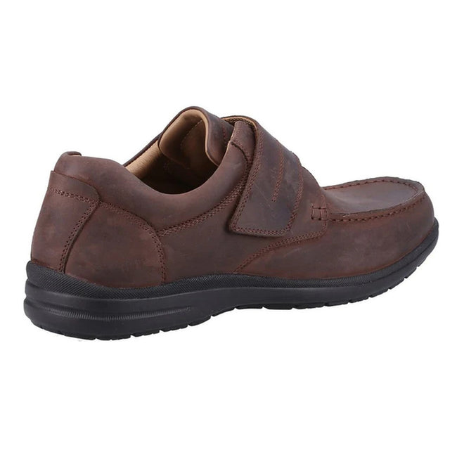 Brown - Side - Fleet & Foster Mens David Leather Shoes