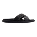 Black - Front - Base London Mens Oracle Waxy Leather Sandals