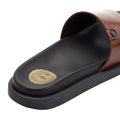 Brown - Close up - Base London Mens Harko Leather Sandals