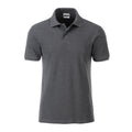 Black Heather - Front - James and Nicholson Mens Basic Polo