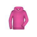 Pink - Front - James And Nicholson Childrens-Kids Basic Hoodie