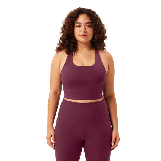 Plum - Front - Girlfriend Collective Womens-Ladies Paloma Racerback Bra