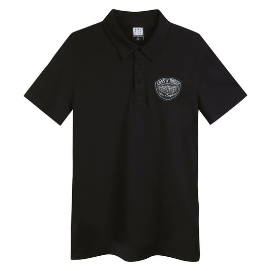 Black - Front - Amplified Unisex Adult Paradise City Guns N Roses Polo Shirt
