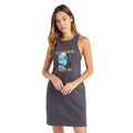 Charcoal - Side - Amplified Womens-Ladies Fear Of The Dark Iron Maiden Slim Sleeveless Dress