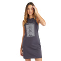 Charcoal - Side - Amplified Womens-Ladies Unknown Pleasures Joy Division Slim Sleeveless Dress
