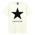 Vintage White - Front - Amplified Unisex Adult Black Star David Bowie T-Shirt