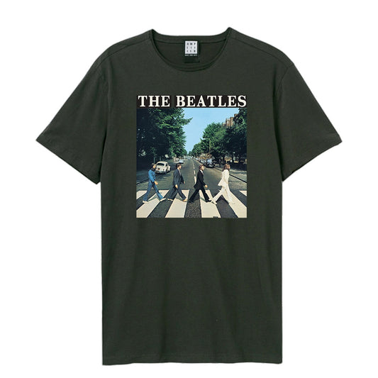 Charcoal - Front - Amplified Unisex Adult Abbey Road The Beatles T-Shirt