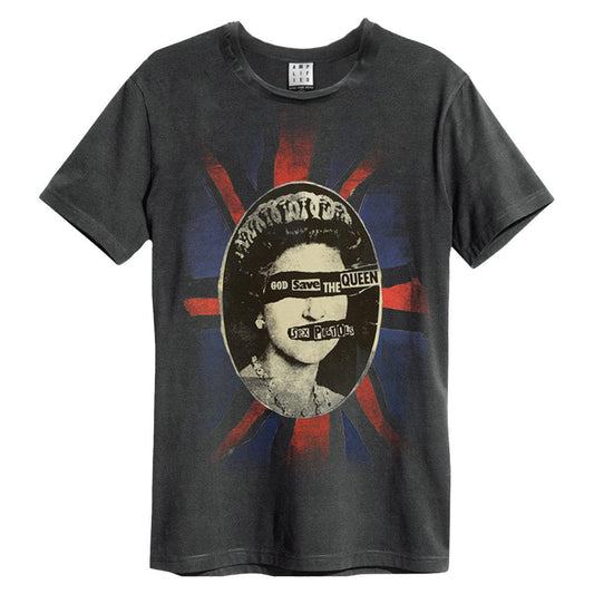 Charcoal - Front - Amplified Unisex Adult God Save The Queen Sex Pistols Crew Neck T-Shirt