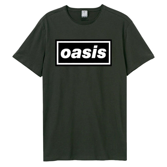 Charcoal - Front - Oasis Unisex Adult Logo T-Shirt