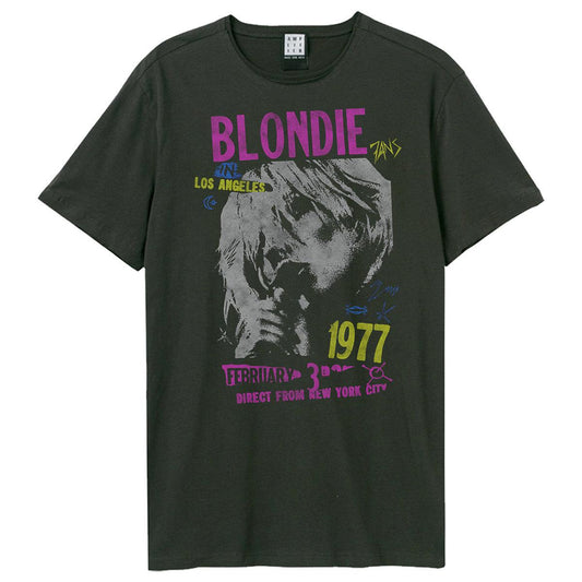 Charcoal - Front - Amplified Unisex Adult Tour 77 Blondie T-Shirt