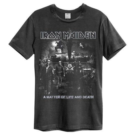 Charcoal - Front - Amplified Unisex Adult Life Or Death Iron Maiden T-Shirt