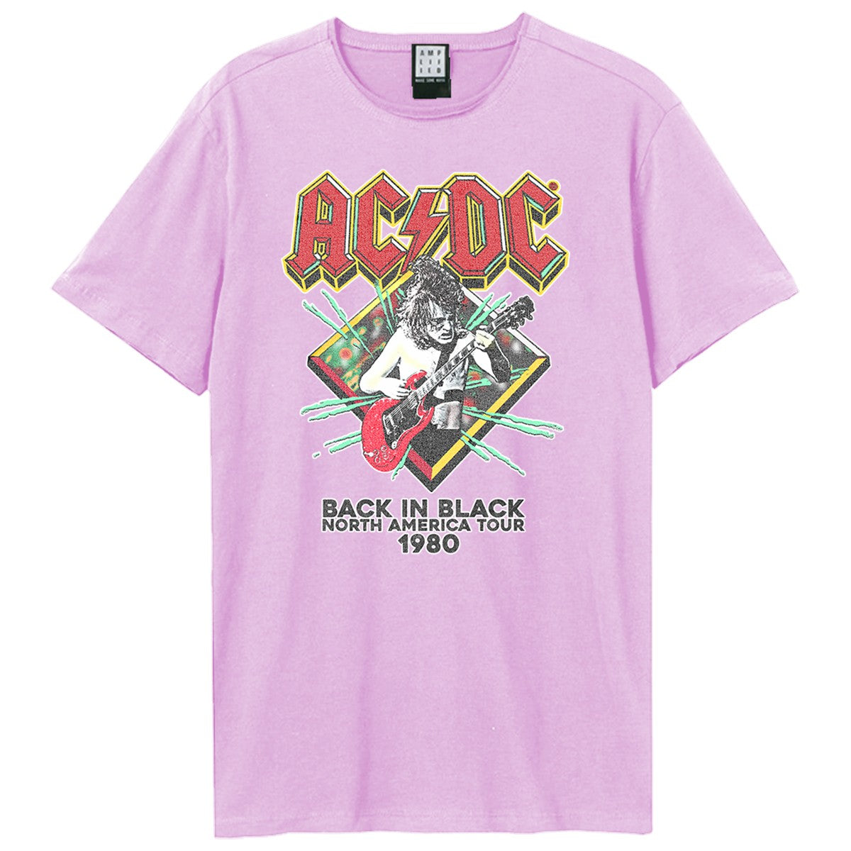 Purple - Front - Amplified Unisex Adult North America Tour 80 AC-DC Vintage T-Shirt
