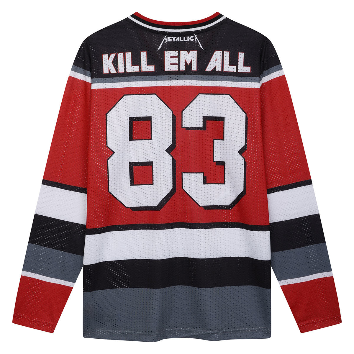 Black-Red-White - Back - Amplified Mens Metallica Hockey Jersey
