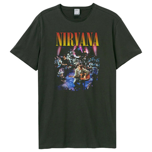 Charcoal - Front - Amplified Unisex Adult Unplugged In New York Nirvana T-Shirt