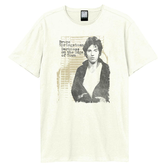 Vintage White - Front - Amplified Unisex Adult Darkness Edge Of Town Bruce Springsteen T-Shirt