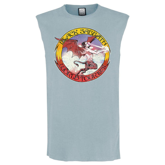 Strange Blue - Front - Amplified Unisex Adult World Tour Black Sabbath Tank Top