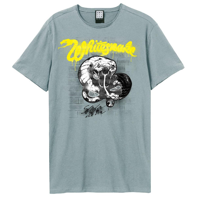 Strange Blue - Front - Amplified Unisex Adult Graffiti Whitesnake T-Shirt