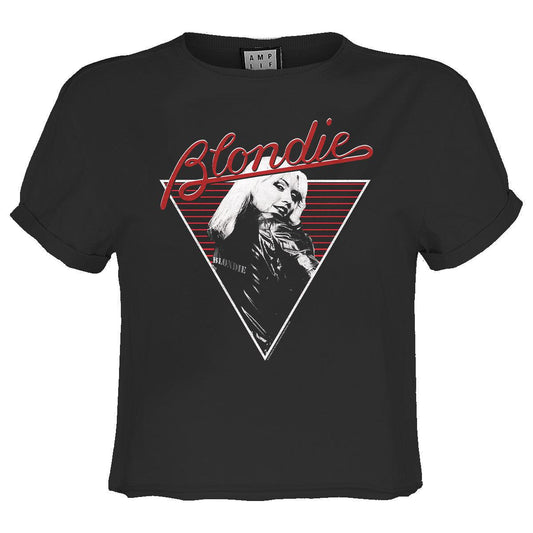 Charcoal - Front - Amplified Womens-Ladies 74 Blondie Crop T-Shirt