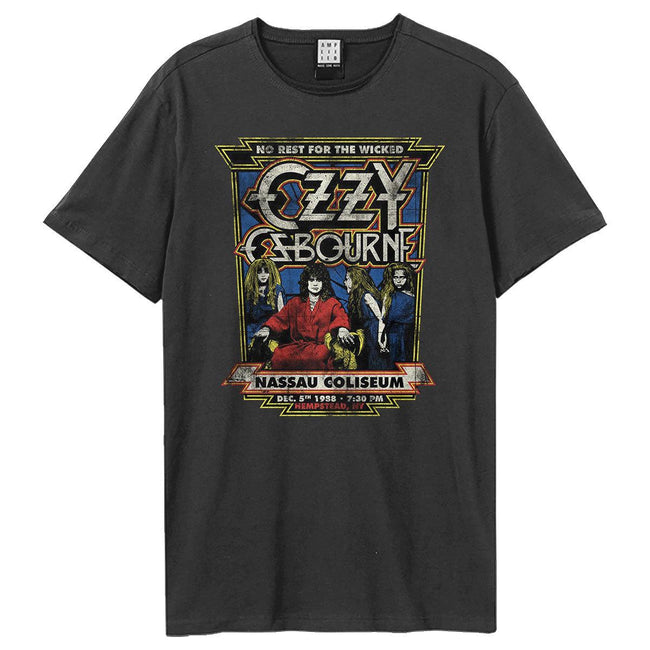 Charcoal - Front - Amplified Unisex Adult No Rest For The Wicked Ozzy Osbourne T-Shirt