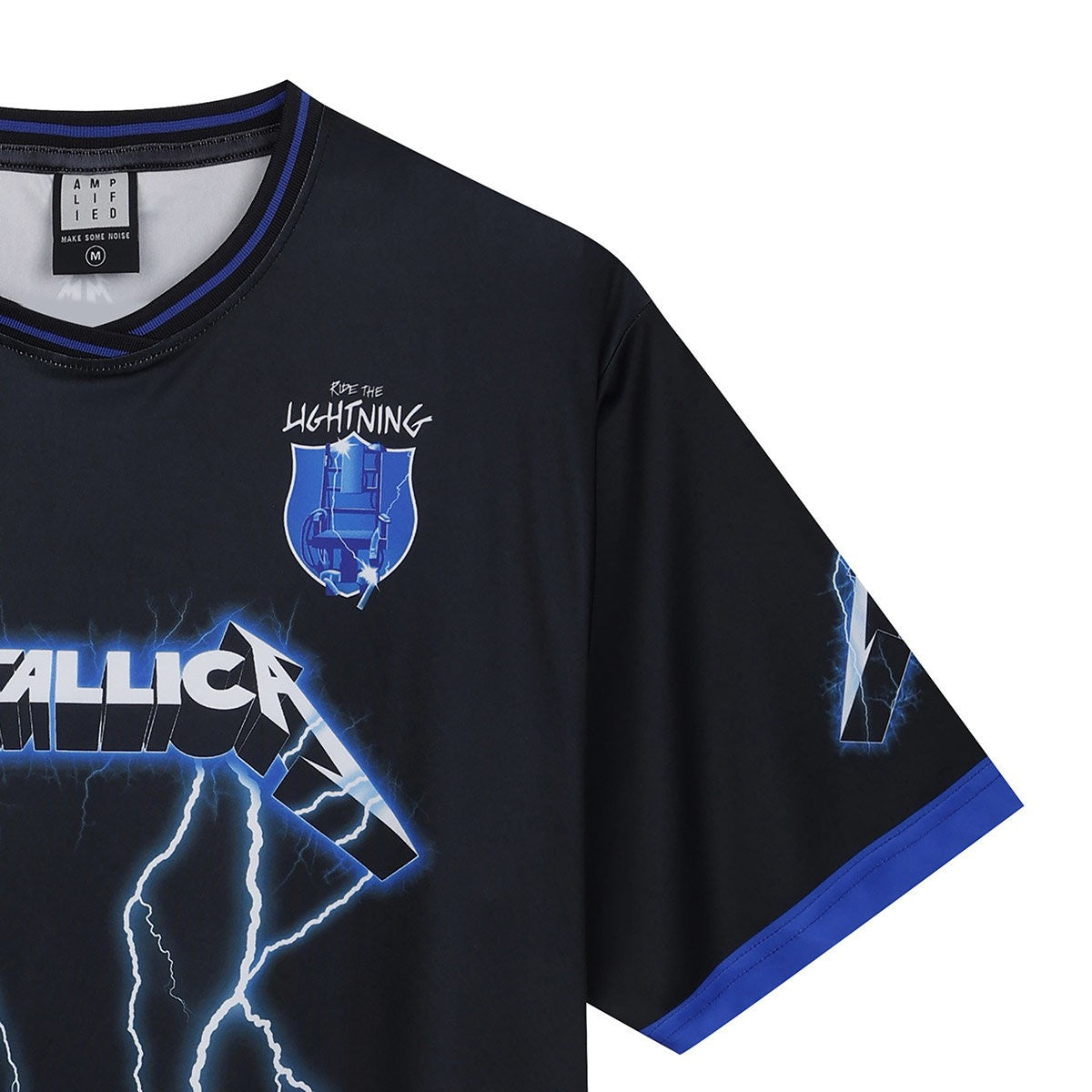 Black - Side - Amplified Unisex Adult Ride The Lightning Rock FC Metallica T-Shirt