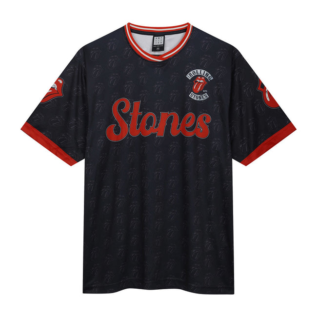 Black - Front - Amplified Unisex Adult Rock FC The Rolling Stones T-Shirt