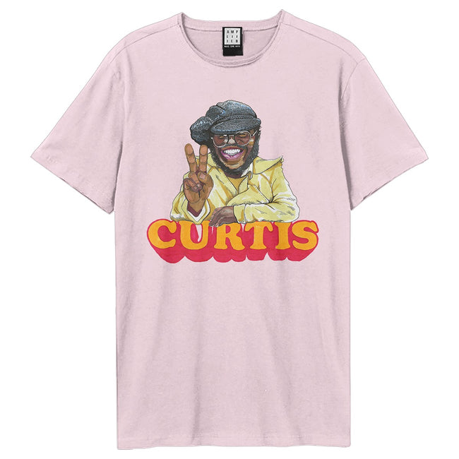 Pink 182 - Front - Amplified Unisex Adult Peace Curtis Mayfield T-Shirt