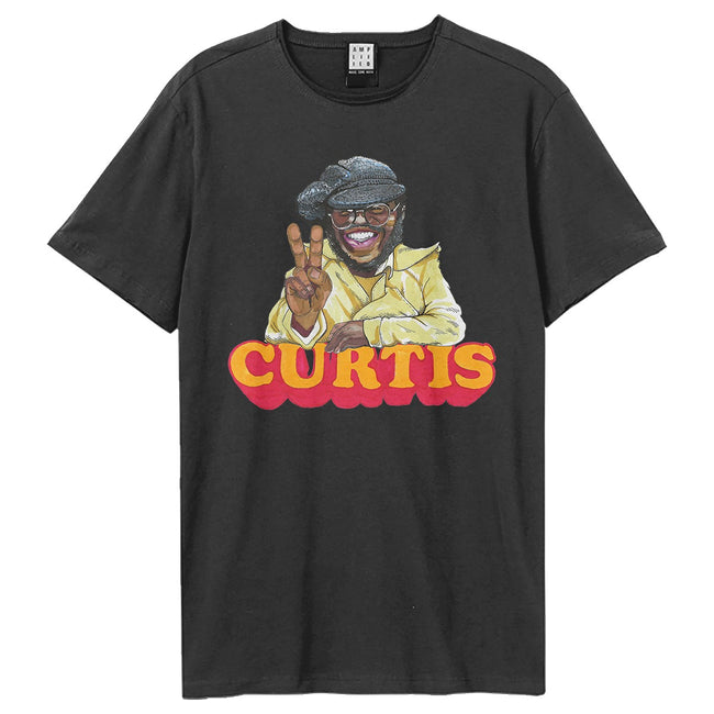 Charcoal - Front - Amplified Unisex Adult Peace Curtis Mayfield T-Shirt