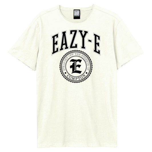 Vintage White - Front - Amplified Unisex Adult Compton Crest Eazy-E T-Shirt