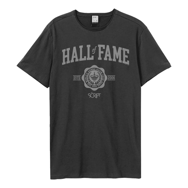 Charcoal - Front - Amplified Unisex Adult Hall Of Fame The Script T-Shirt