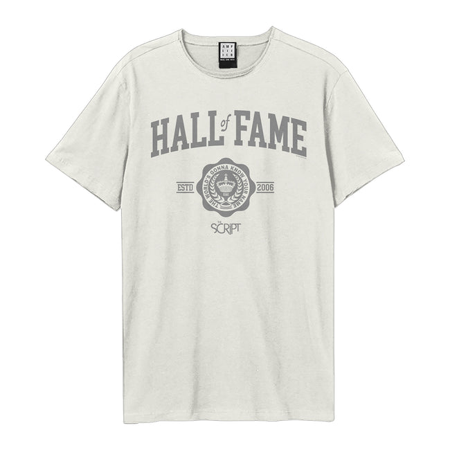 Vintage White - Front - Amplified Unisex Adult Hall Of Fame The Script T-Shirt