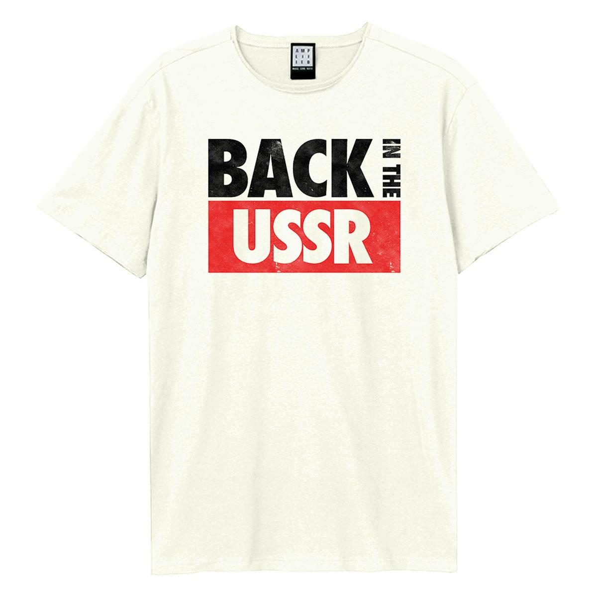 Vintage White - Front - Amplified Unisex Adult Back In The Ussr The Beatles T-Shirt