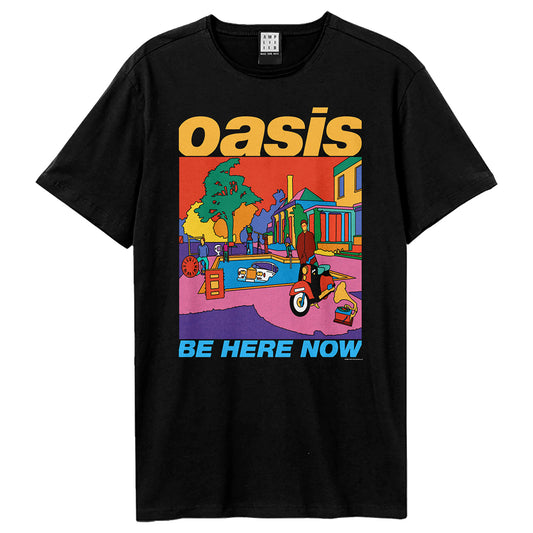 Black - Front - Amplified Unisex Adult Be Here Now Oasis T-Shirt