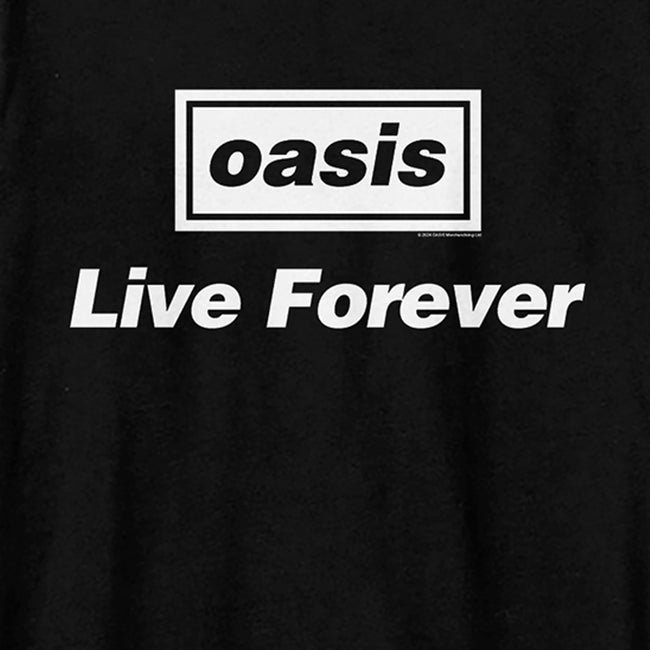 Black - Back - Amplified Unisex Adult Live Forever Oasis T-Shirt