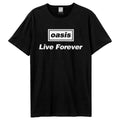 Black - Front - Amplified Unisex Adult Live Forever Oasis T-Shirt