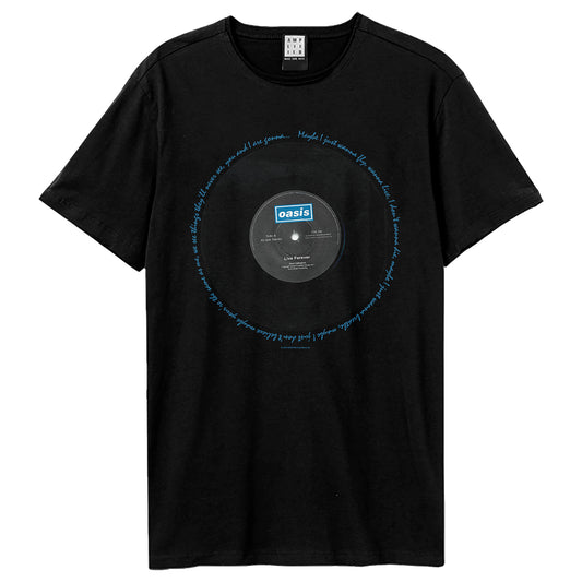 Black - Front - Oasis Unisex Adult Live Forever Oasis T-Shirt
