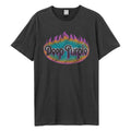 Charcoal - Front - Amplified Unisex Adult Flames Deep Purple T-Shirt