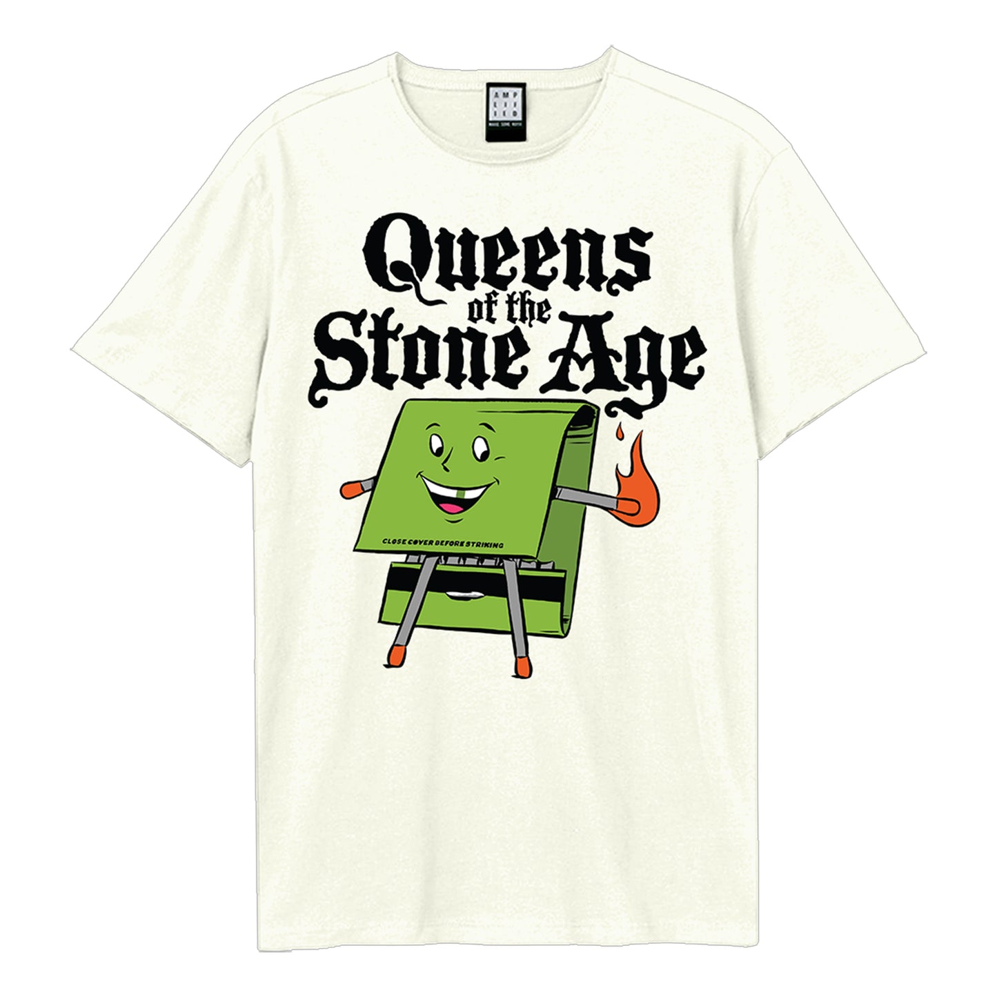 Vintage White - Front - Amplified Unisex Adult Match Box Queens Of The Stone Age T-Shirt