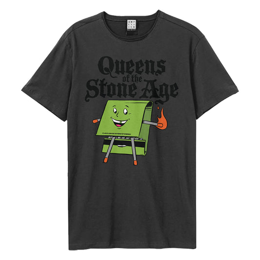 Charcoal - Front - Amplified Unisex Adult Match Box Queens Of The Stone Age T-Shirt