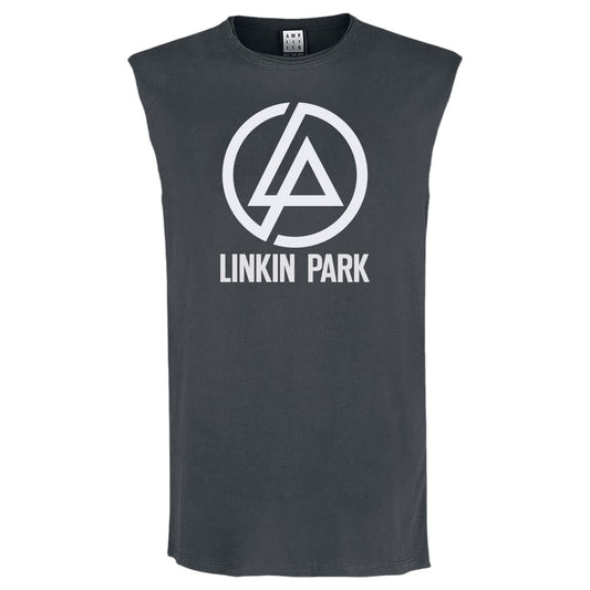 Charcoal - Front - Amplified Unisex Adult Circle Logo Linkin Park Sleeveless Tank Top