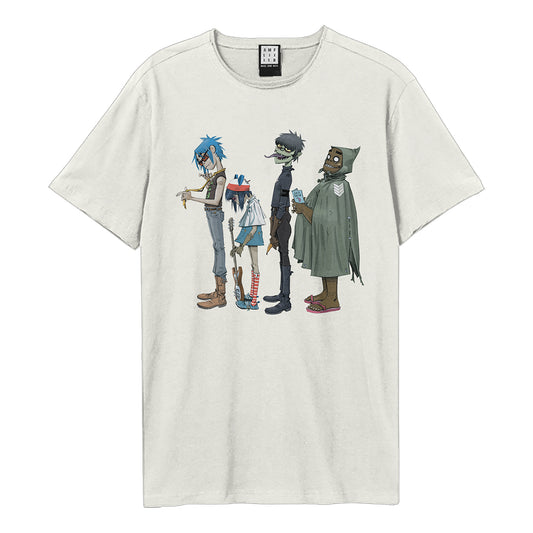 Vintage White - Front - Amplified Unisex Adult Standing Group Shot Gorilla T-Shirt