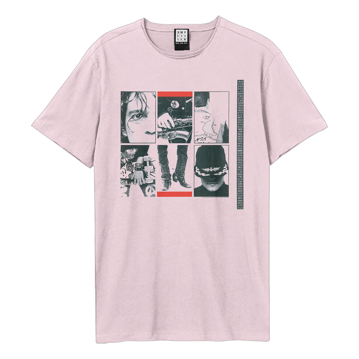 Pink 182 - Front - Amplified Unisex Adult Kick INXS T-Shirt
