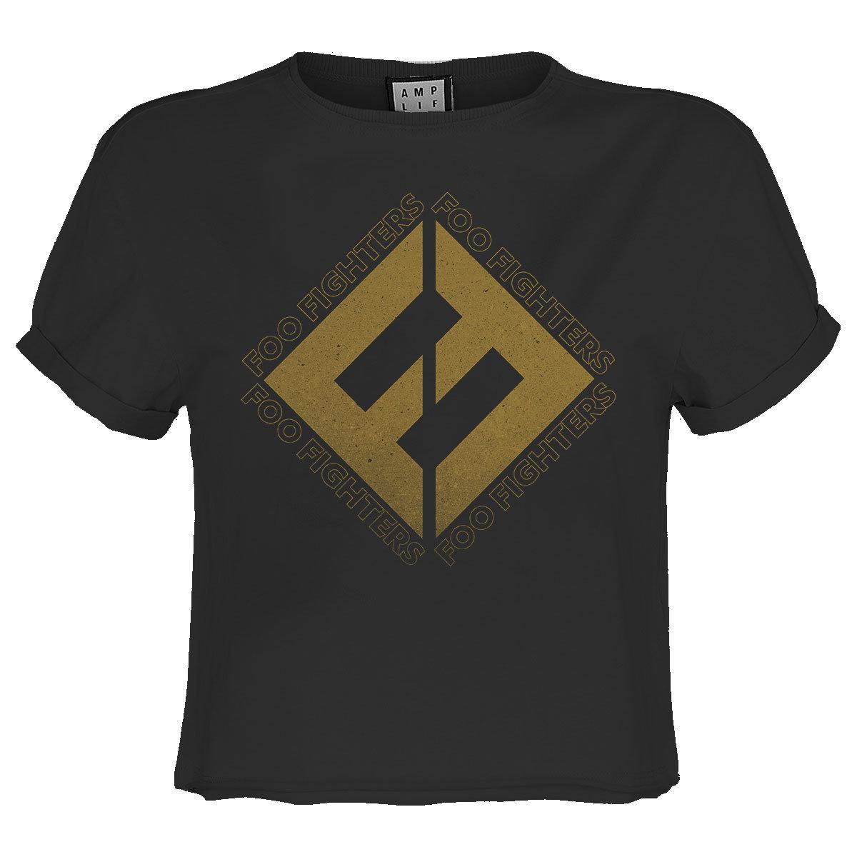 Charcoal - Front - Amplified Womens-Ladies Concrete & Gold Foo Fighters Crop Top