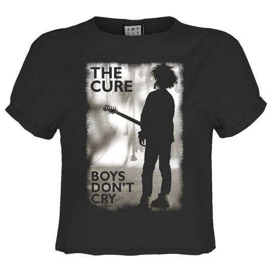 Charcoal - Front - Amplified Womens-Ladies Boys Don´t Cry The Cure Crop Top