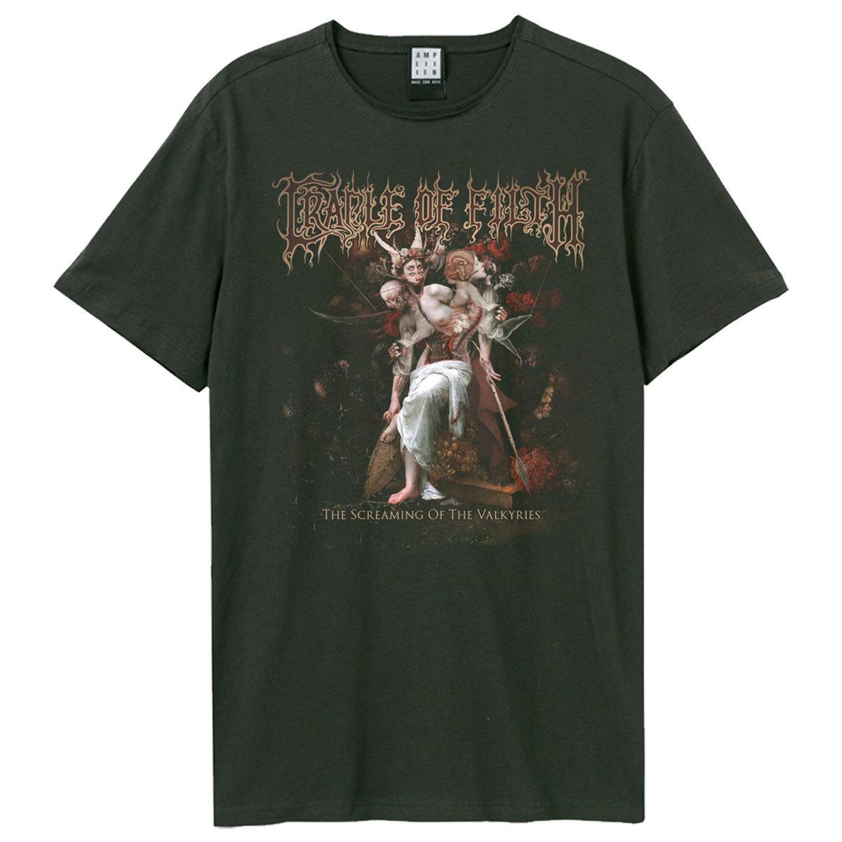 Charcoal - Front - Amplified Unisex Adult The Screaming Of The Valkyries Cradle Of Filth T-Shirt
