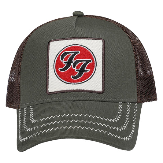 Khaki Grey - Front - Amplified Foo Fighters Trucker Cap