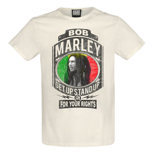 Vintage White - Front - Amplified Unisex Adult Fight For Your Rights Bob Marley T-Shirt