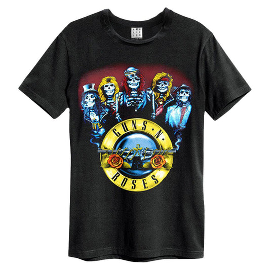 Black - Front - Amplified Unisex Adult Skeleton Drum Guns N Roses T-Shirt